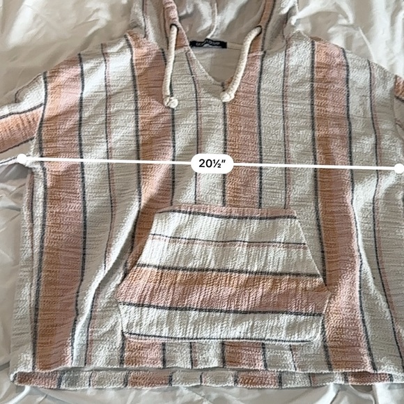 Ocean Drive Baja Stripped Beach Pullover Hoodie Oversized Size S - Picture 7 of 10